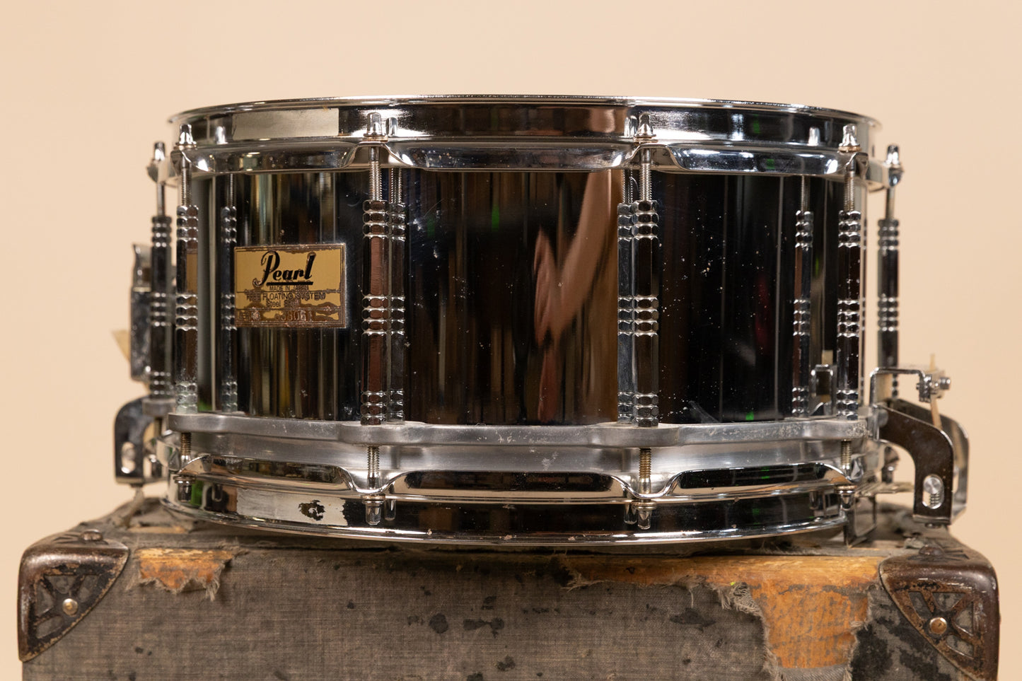 1980s Pearl 6.5x14 S-814D Free Floating Snare Drum