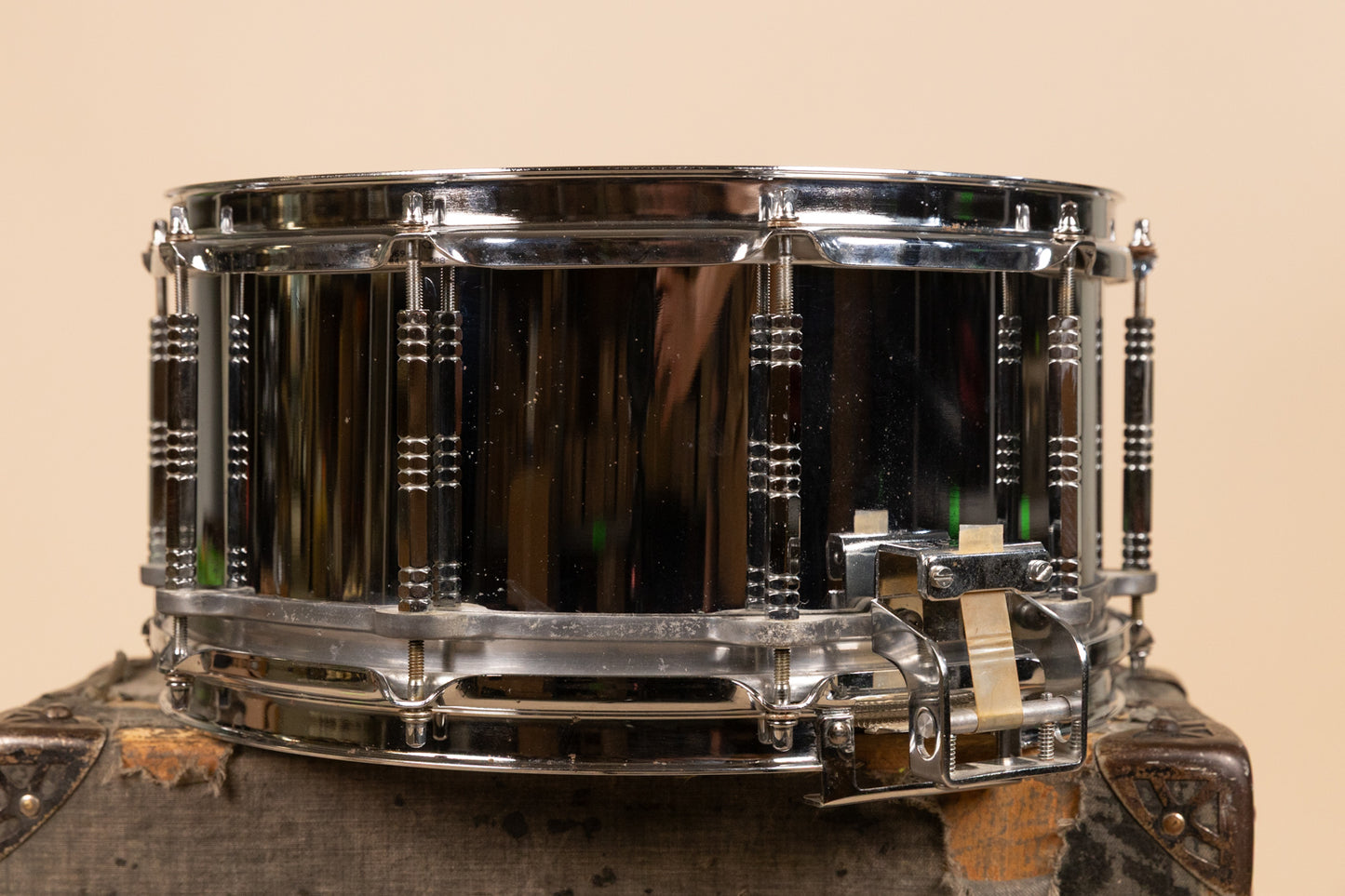 1980s Pearl 6.5x14 S-814D Free Floating Snare Drum