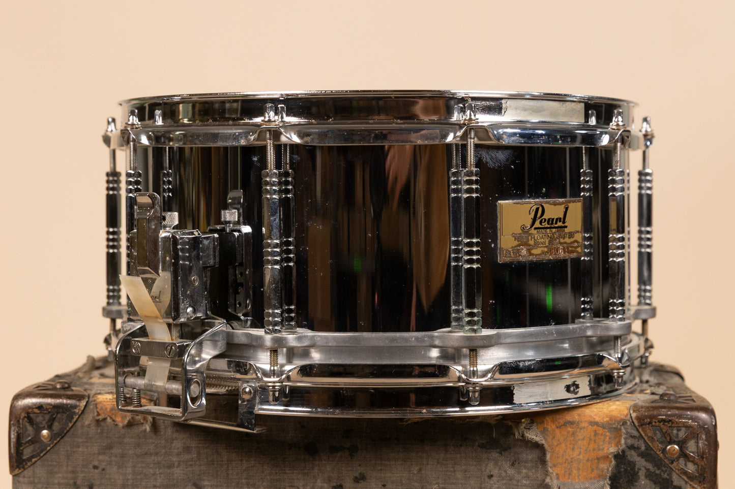1980s Pearl 6.5x14 S-814D Free Floating Snare Drum