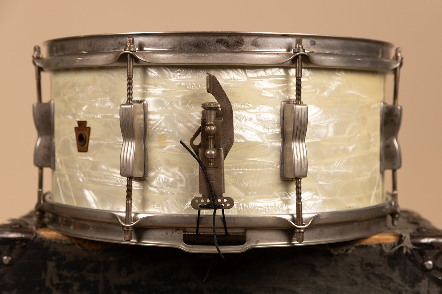 1950s WFL 6.5x14 White Marine Pearl Contest Model Snare Drum