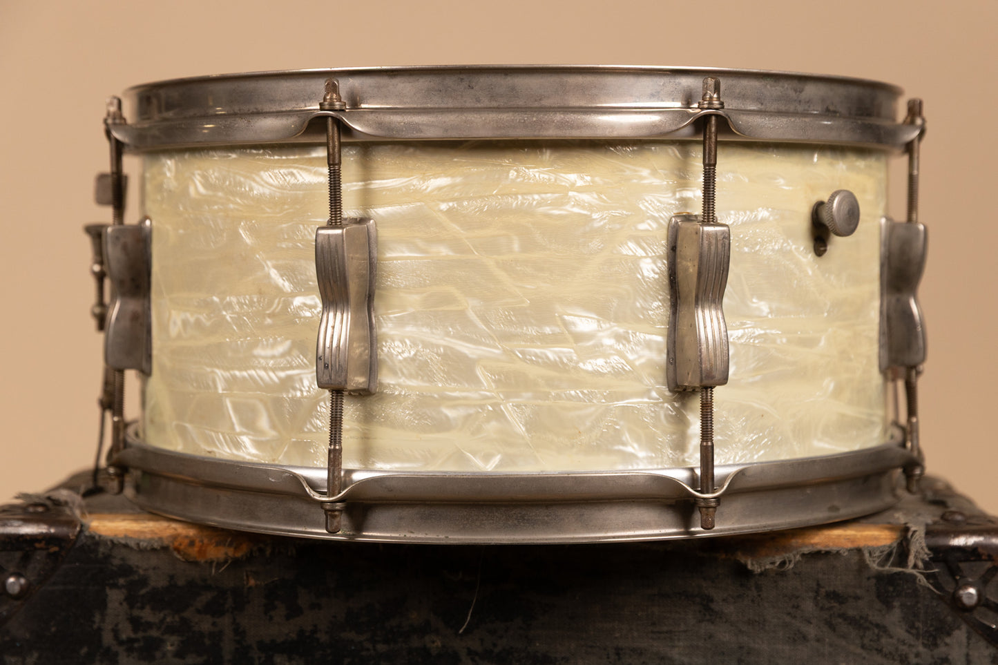 1950s WFL 6.5x14 White Marine Pearl Contest Model Snare Drum