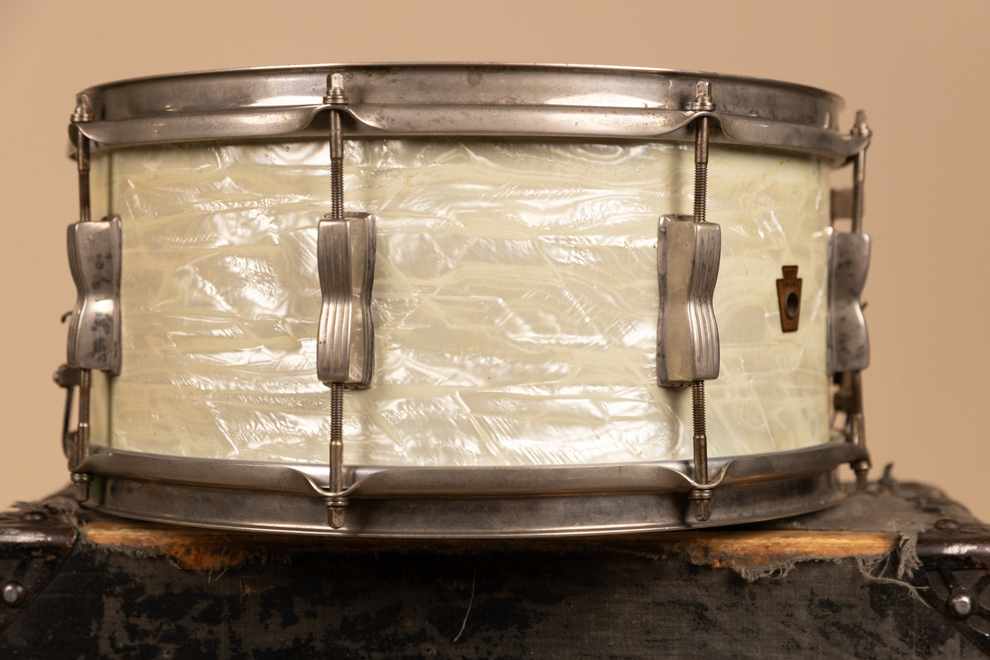 1950s WFL 6.5x14 White Marine Pearl Contest Model Snare Drum