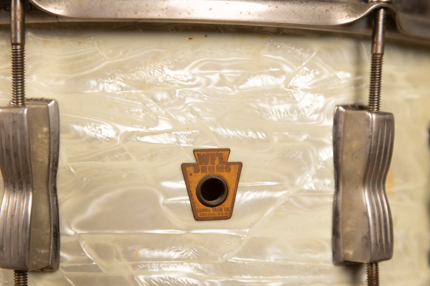 1950s WFL 6.5x14 White Marine Pearl Contest Model Snare Drum