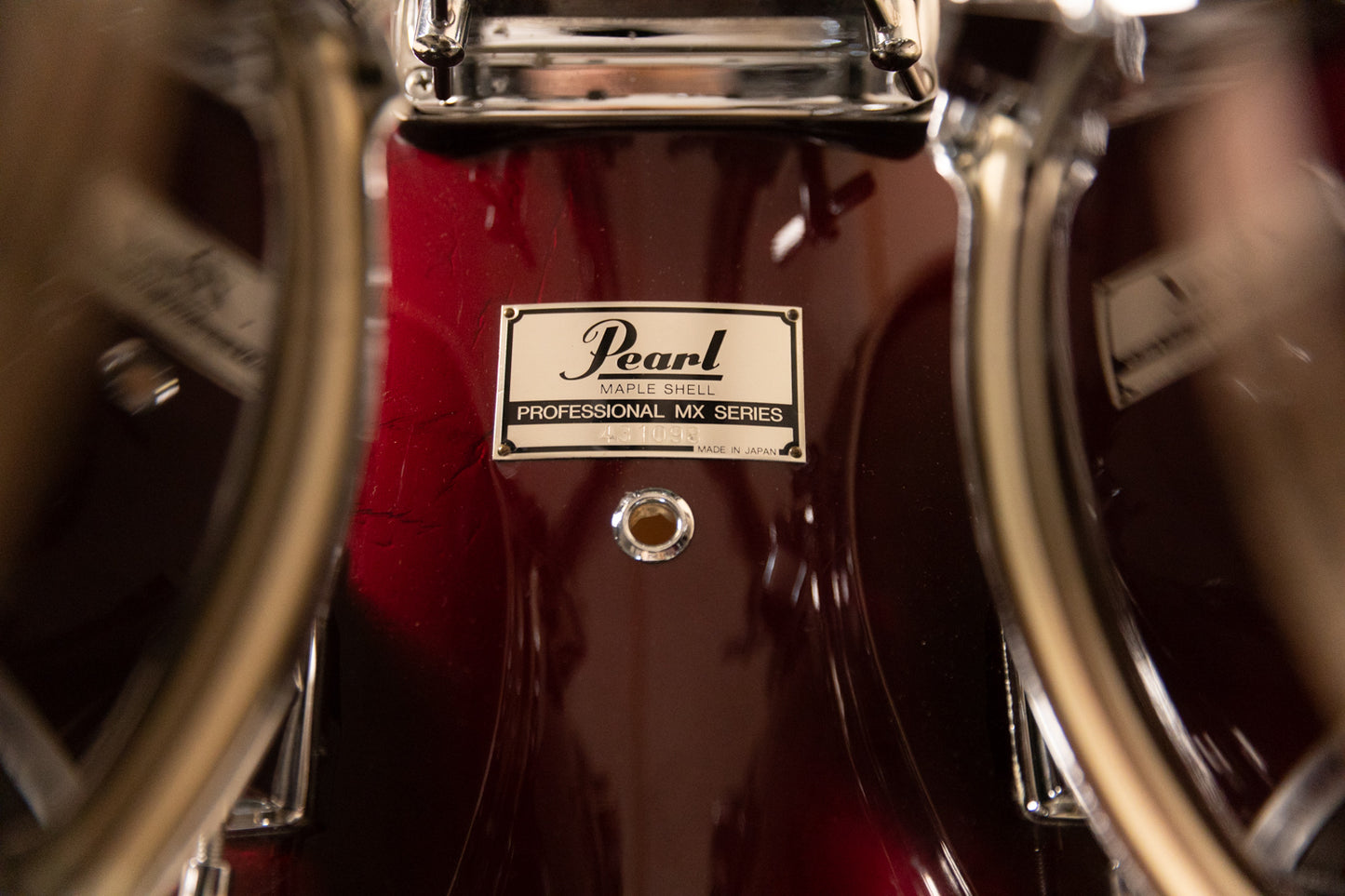 1980s Pearl MX Maple Red Flash Drum Kit