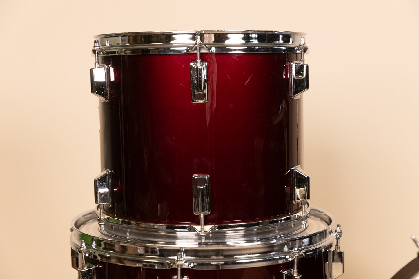 1980s Pearl MX Maple Red Flash Drum Kit