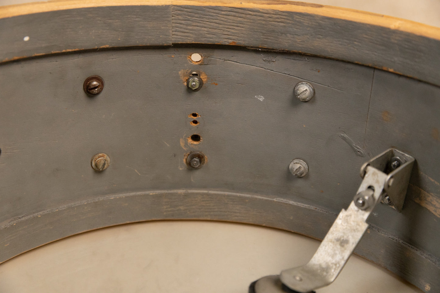 1959 Rogers 6.5x14 "Pirate Badge" Holiday White Marine Pearl Snare Drum