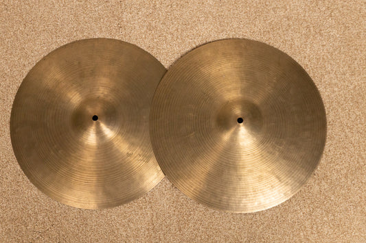 Vintage Zildjian 14" K Istanbul Intermediate Stamp Hi Hat Cymbals 833g 877g