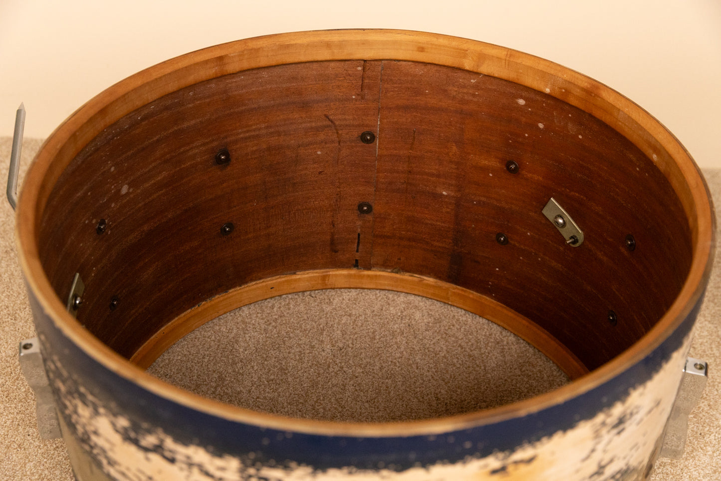 Vintage Ludwig Blue and Silver Duco Drum Set 14x22 and 9x13