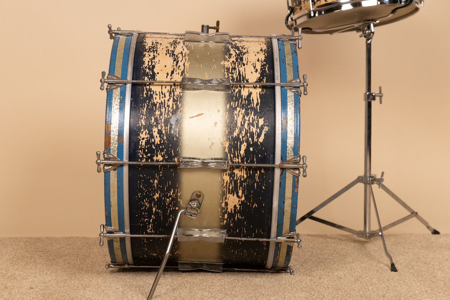 Vintage Ludwig Blue and Silver Duco Drum Set 14x22 and 9x13