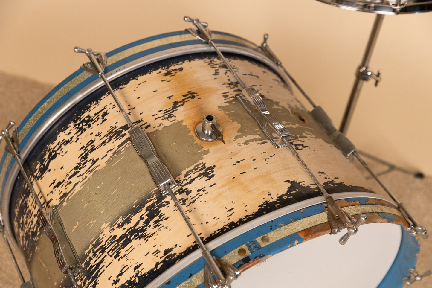 Vintage Ludwig Blue and Silver Duco Drum Set 14x22 and 9x13