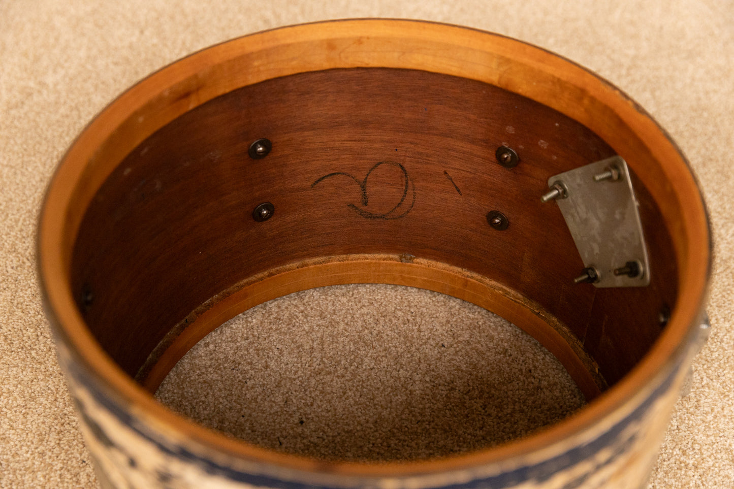 Vintage Ludwig Blue and Silver Duco Drum Set 14x22 and 9x13