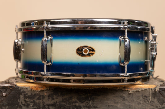 1960s Slingerland 5x14 Blue and Silver Duco Student Snare Drum