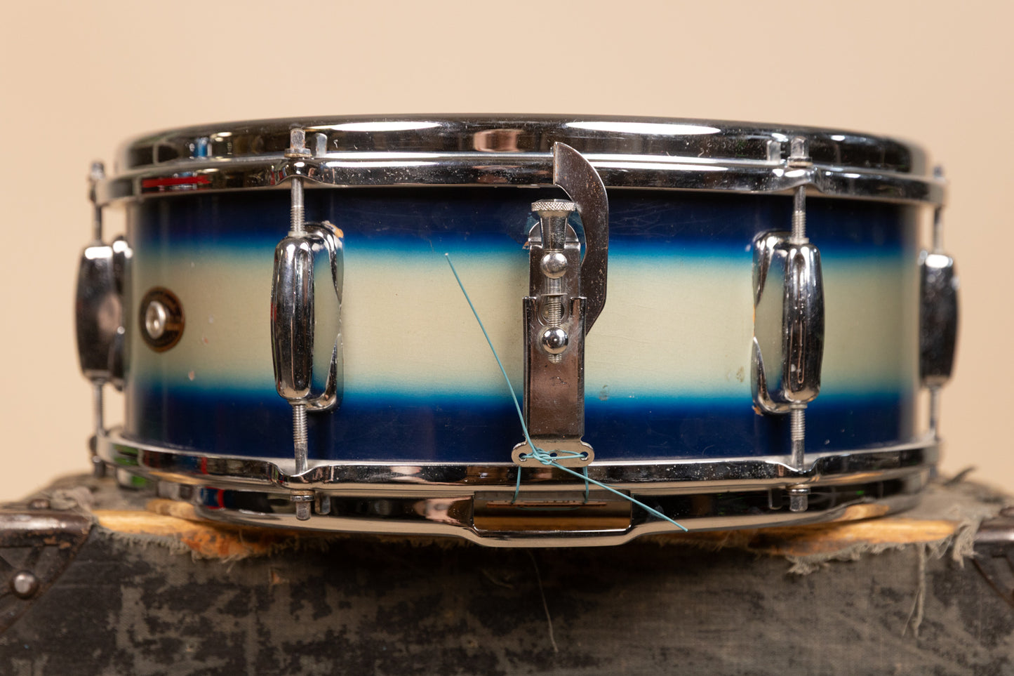 1960s Slingerland 5x14 Blue and Silver Duco Student Snare Drum