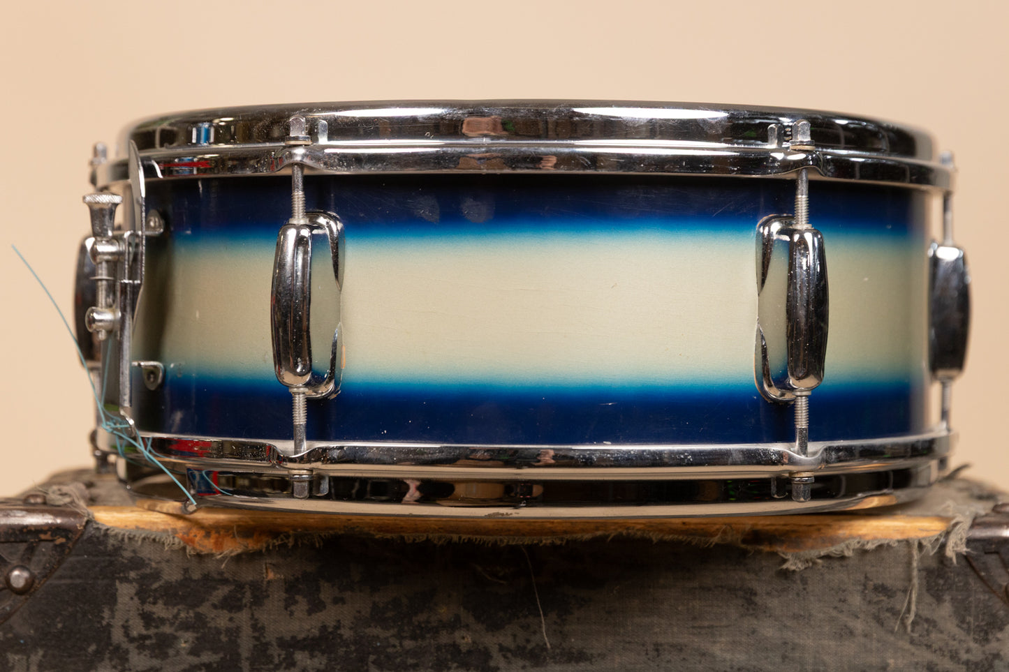 1960s Slingerland 5x14 Blue and Silver Duco Student Snare Drum