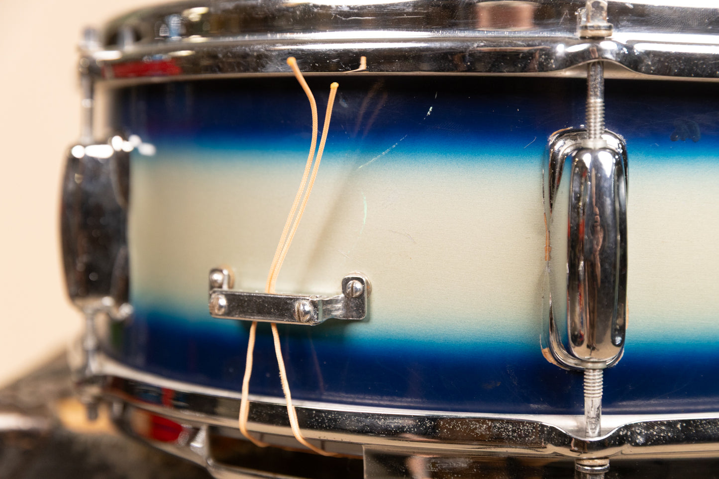 1960s Slingerland 5x14 Blue and Silver Duco Student Snare Drum