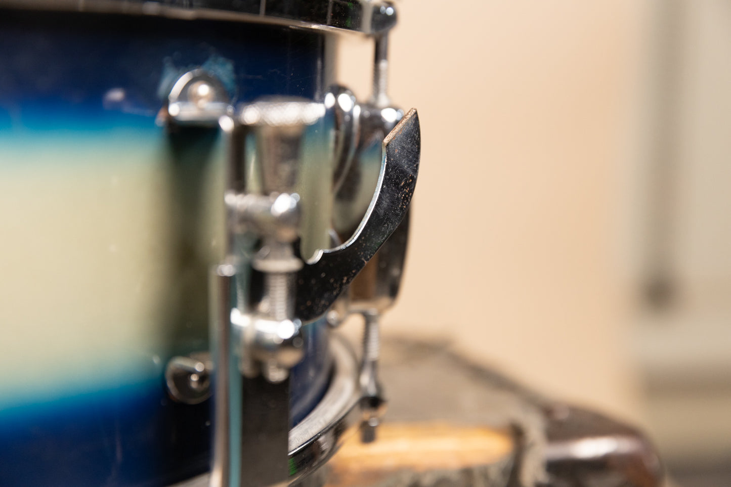 1960s Slingerland 5x14 Blue and Silver Duco Student Snare Drum