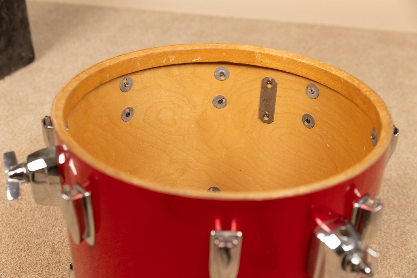 1980s Premier Soundwave Polychromatic Red Drum Set