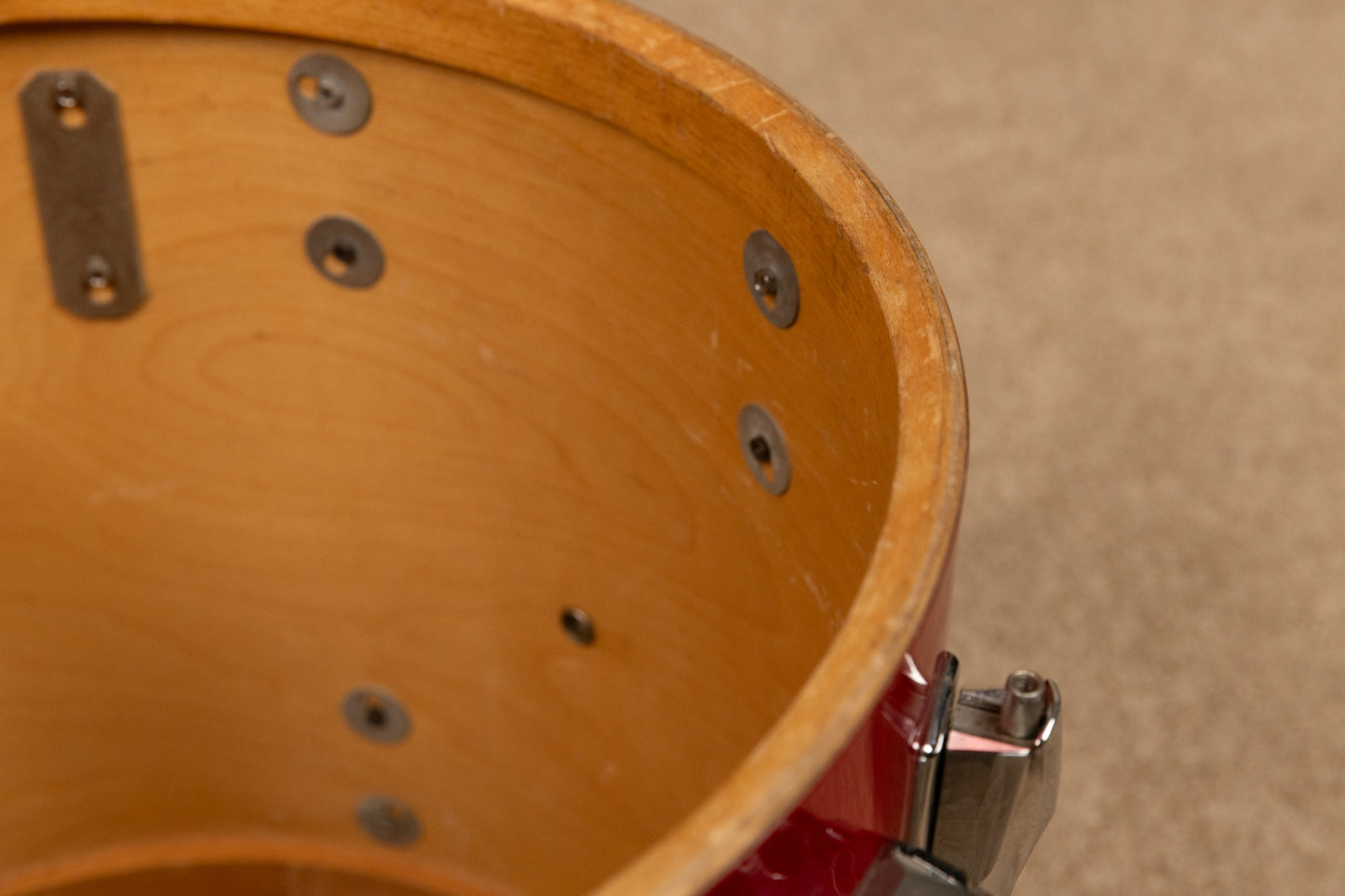 1980s Premier Soundwave Polychromatic Red Drum Set