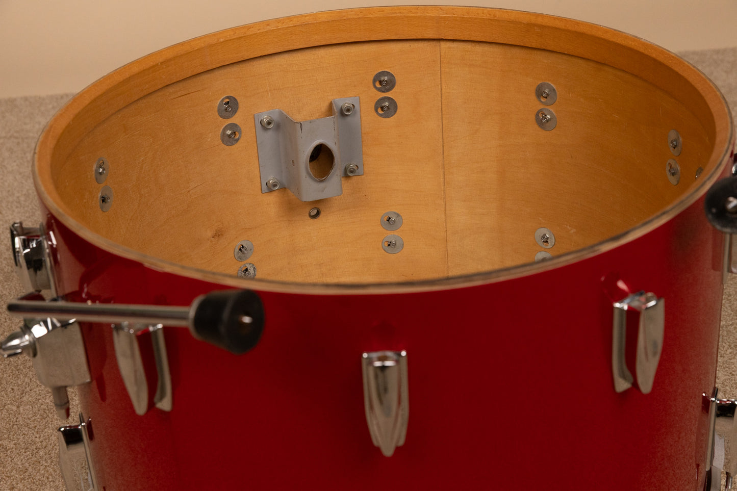 1980s Premier Soundwave Polychromatic Red Drum Set