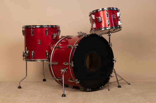 1980s Premier Soundwave Polychromatic Red Drum Set