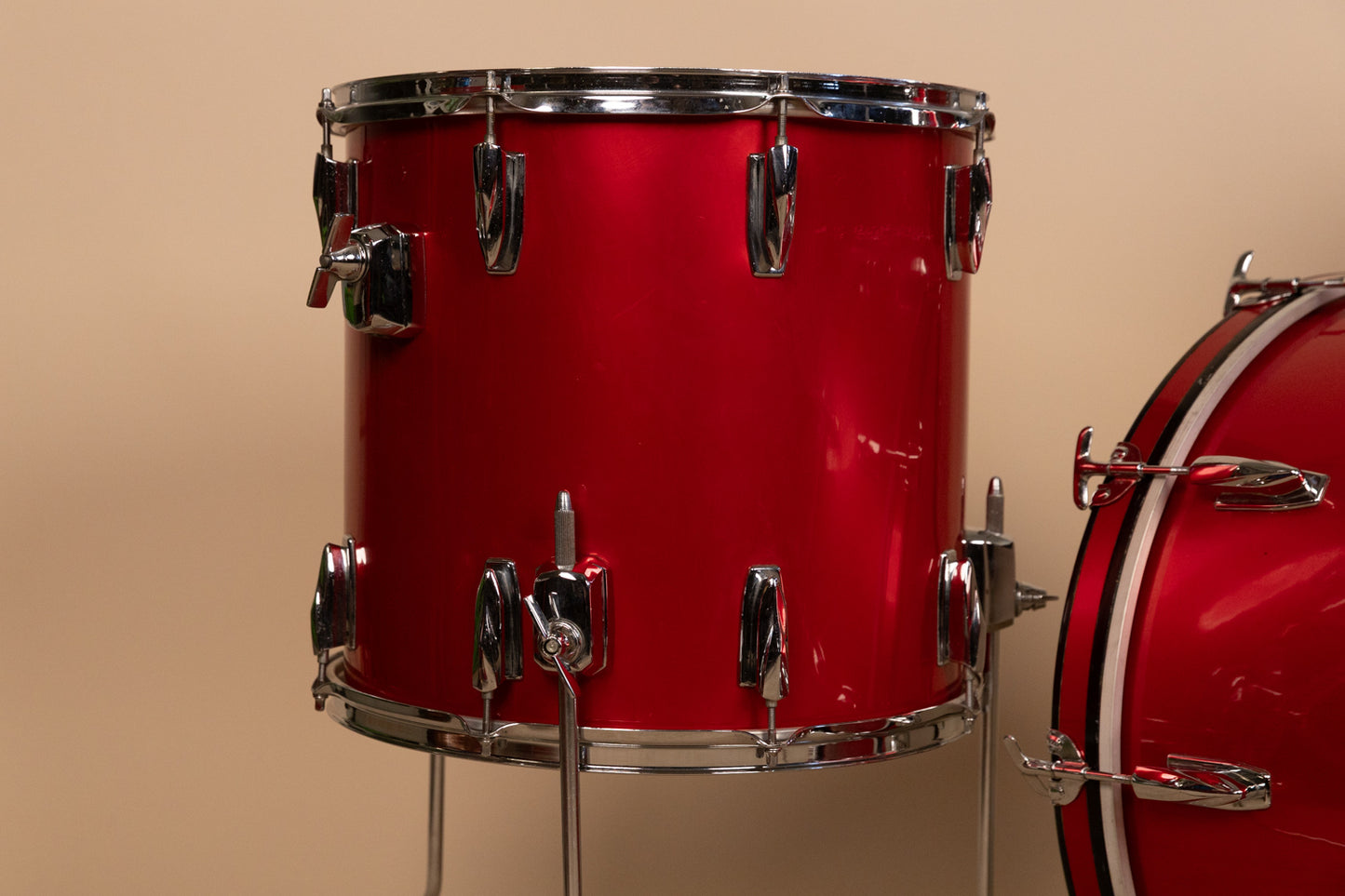 1980s Premier Soundwave Polychromatic Red Drum Set