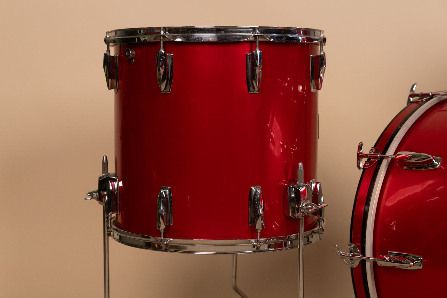 1980s Premier Soundwave Polychromatic Red Drum Set
