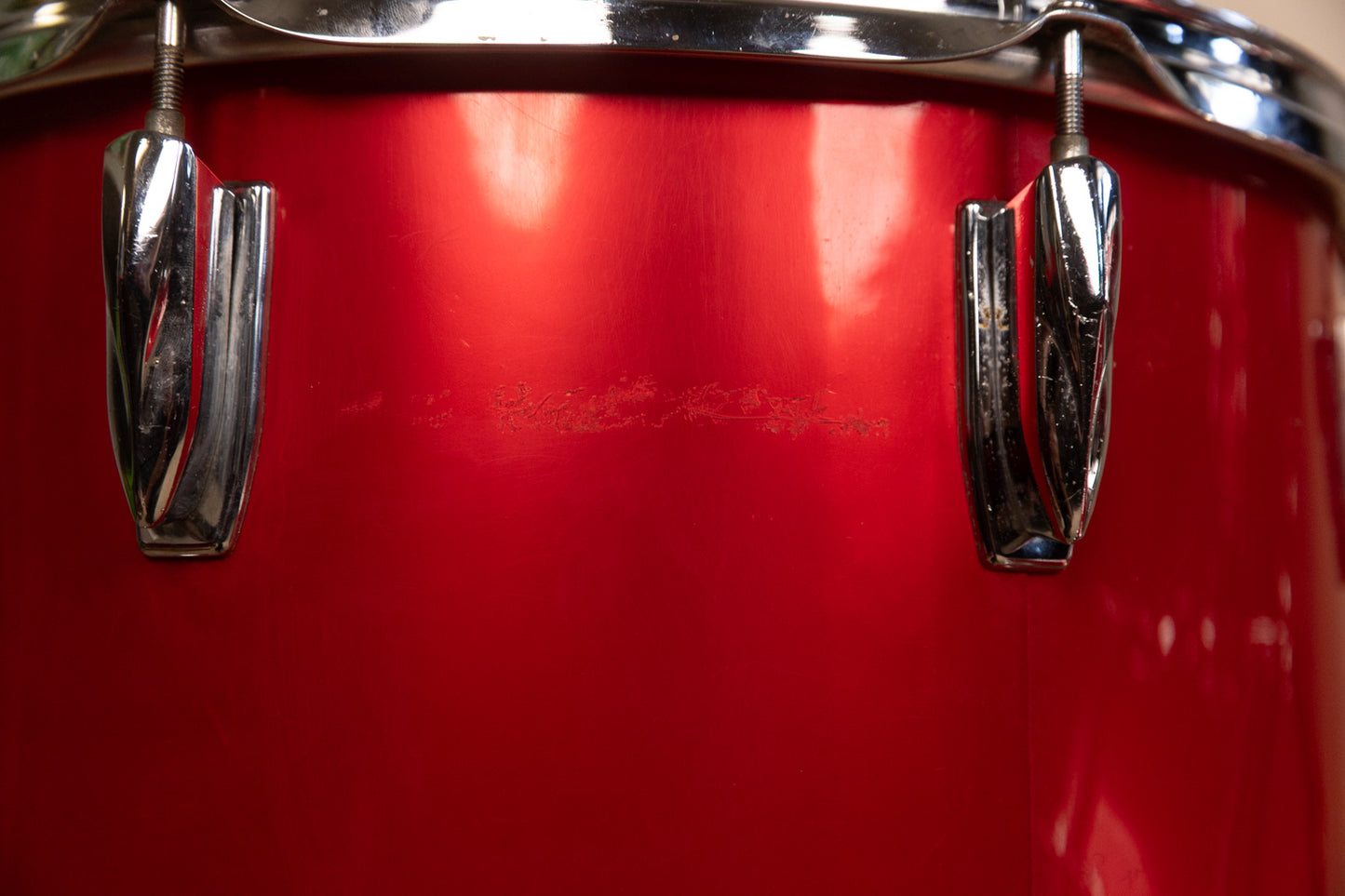 1980s Premier Soundwave Polychromatic Red Drum Set
