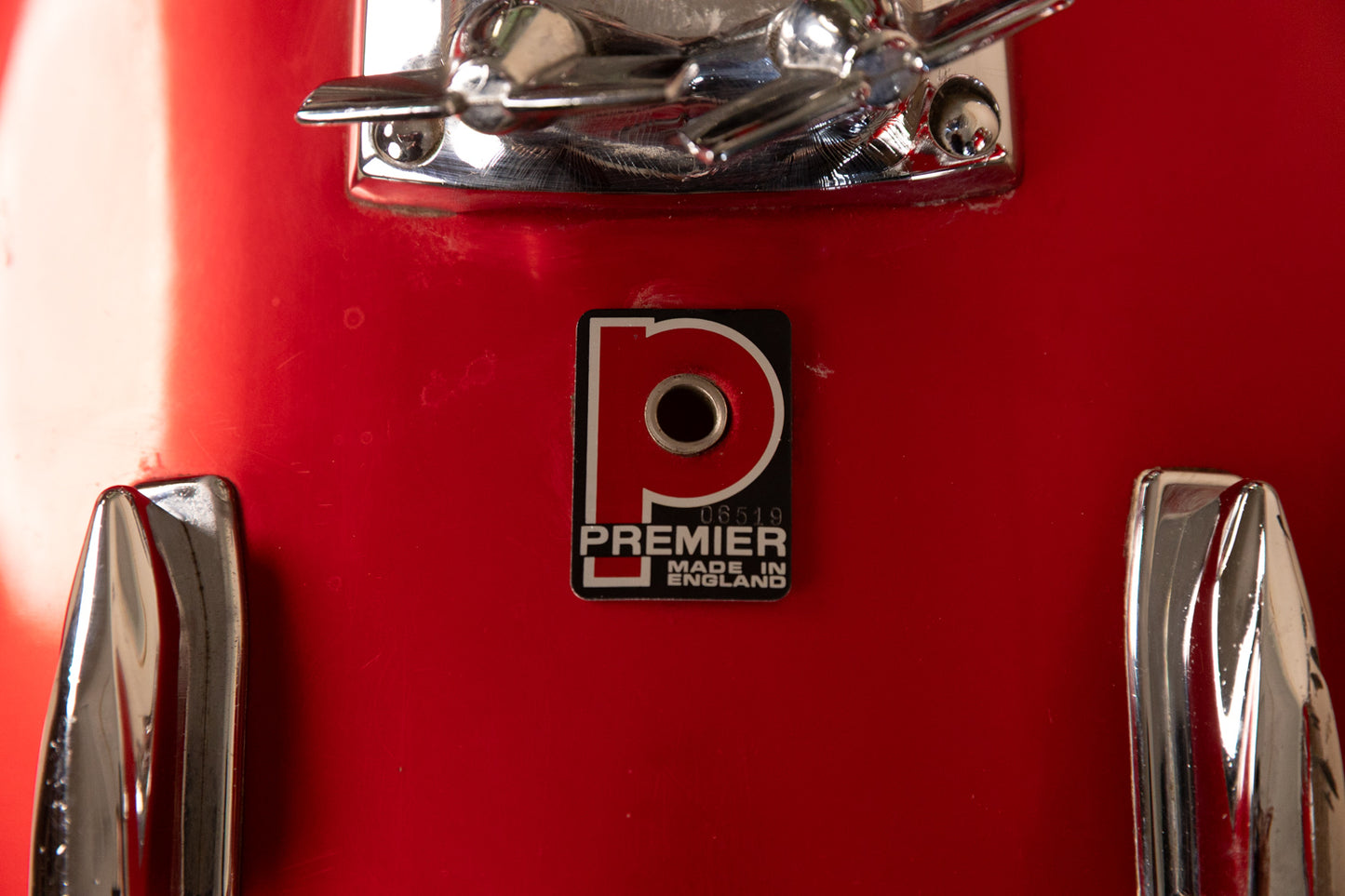 1980s Premier Soundwave Polychromatic Red Drum Set
