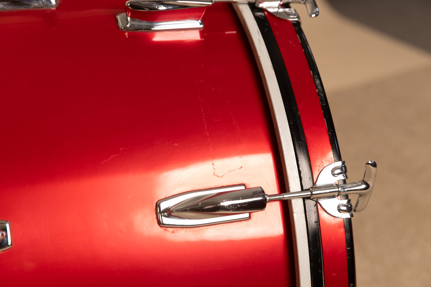 1980s Premier Soundwave Polychromatic Red Drum Set