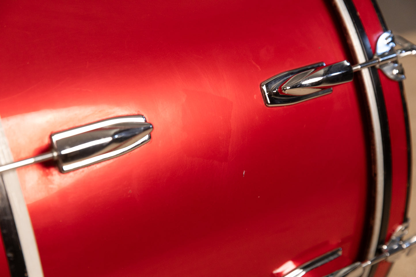 1980s Premier Soundwave Polychromatic Red Drum Set