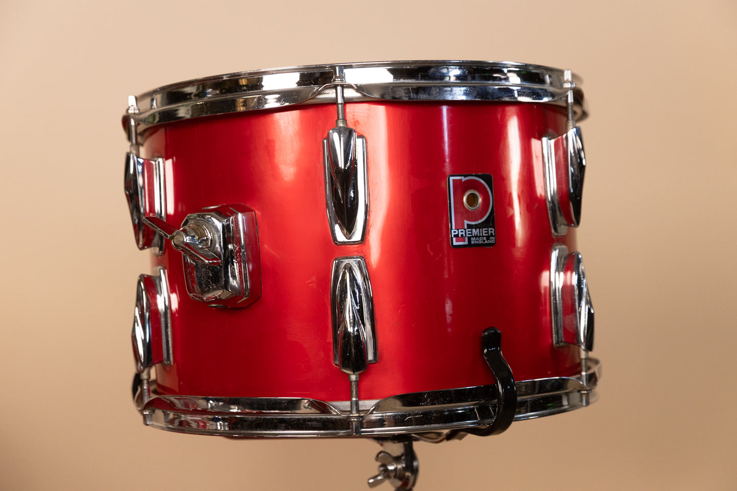 1980s Premier Soundwave Polychromatic Red Drum Set