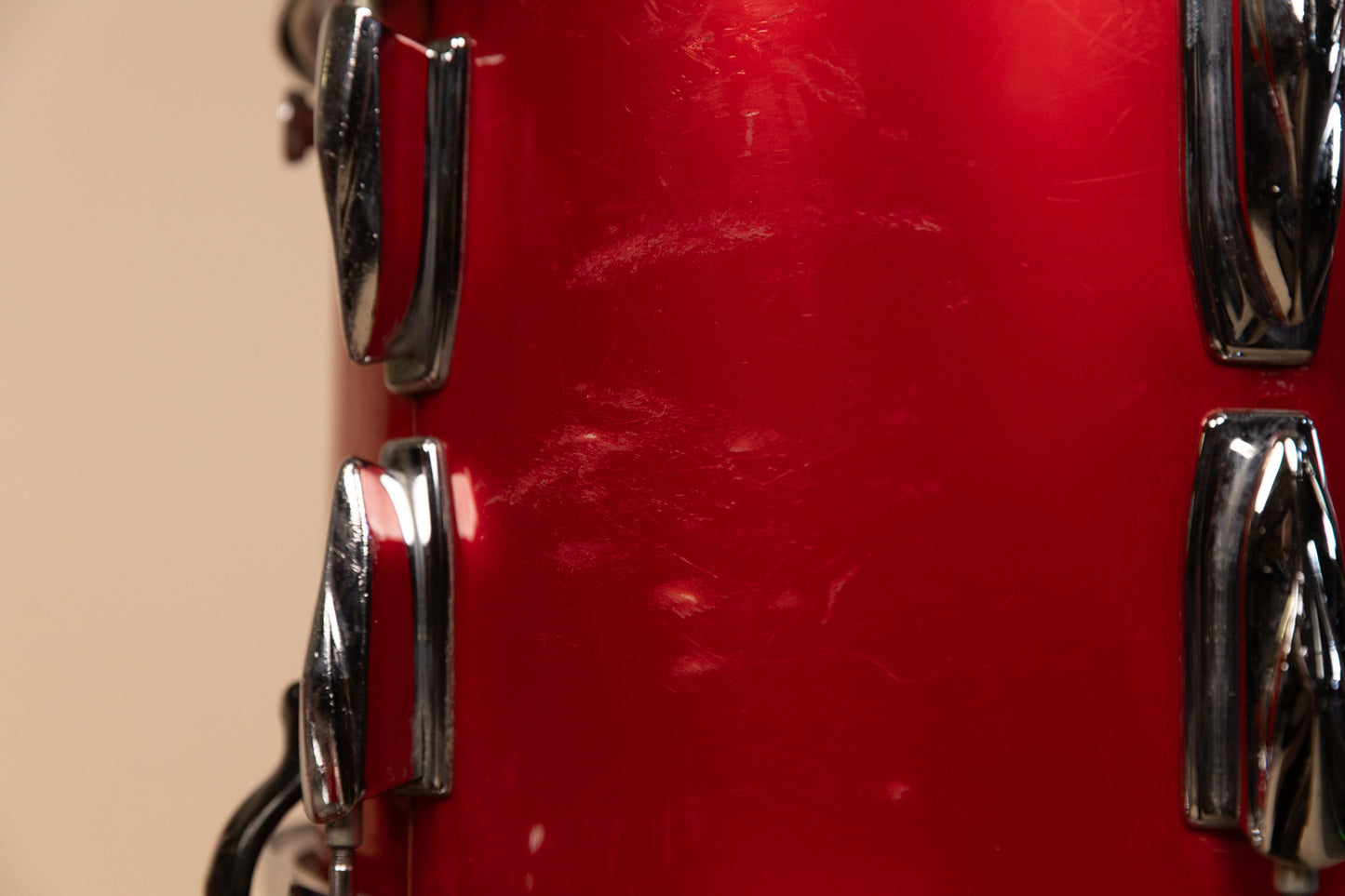 1980s Premier Soundwave Polychromatic Red Drum Set