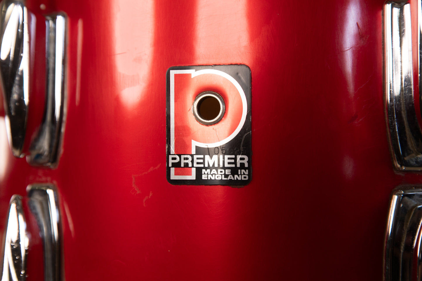 1980s Premier Soundwave Polychromatic Red Drum Set