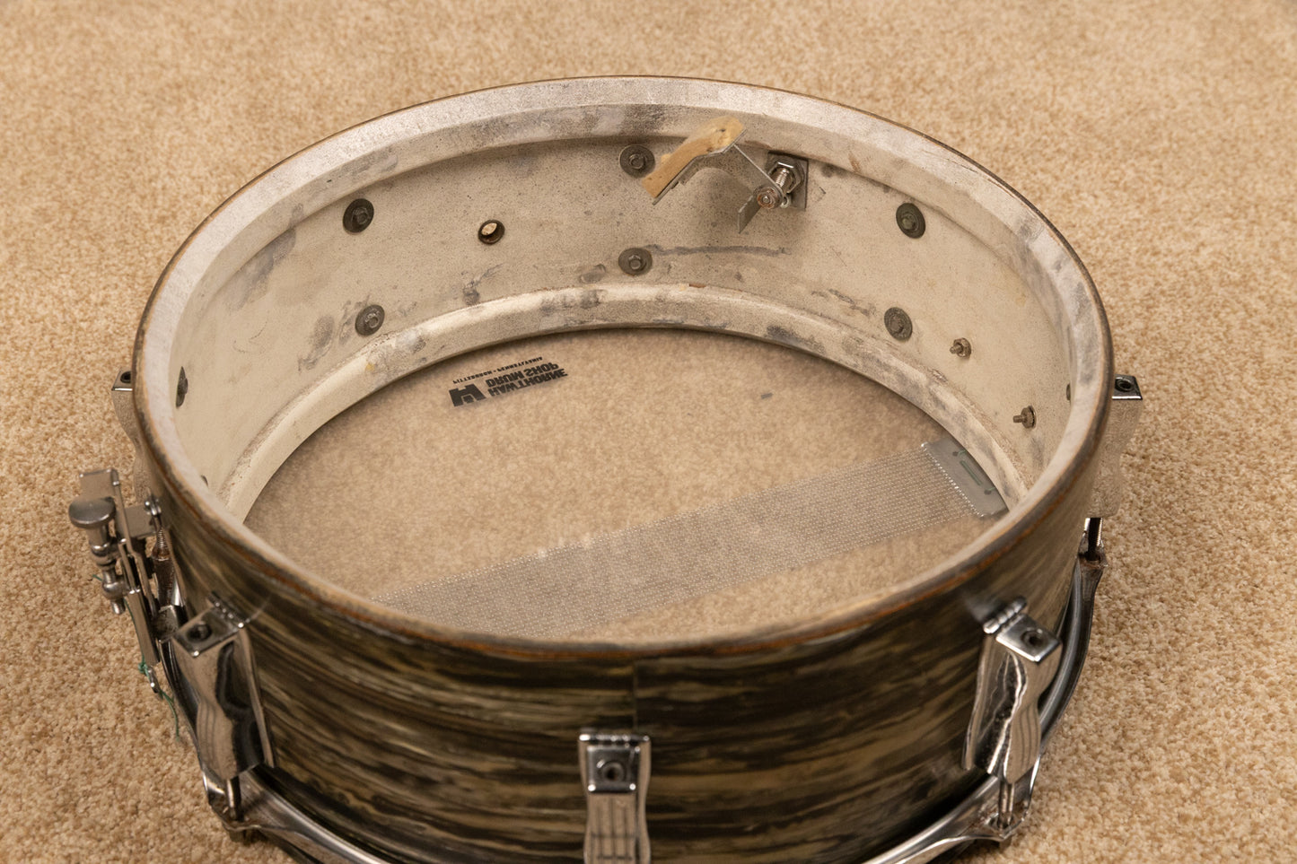 1960s Ludwig 5.5x14 Oyster Black Pearl Jazz Festival