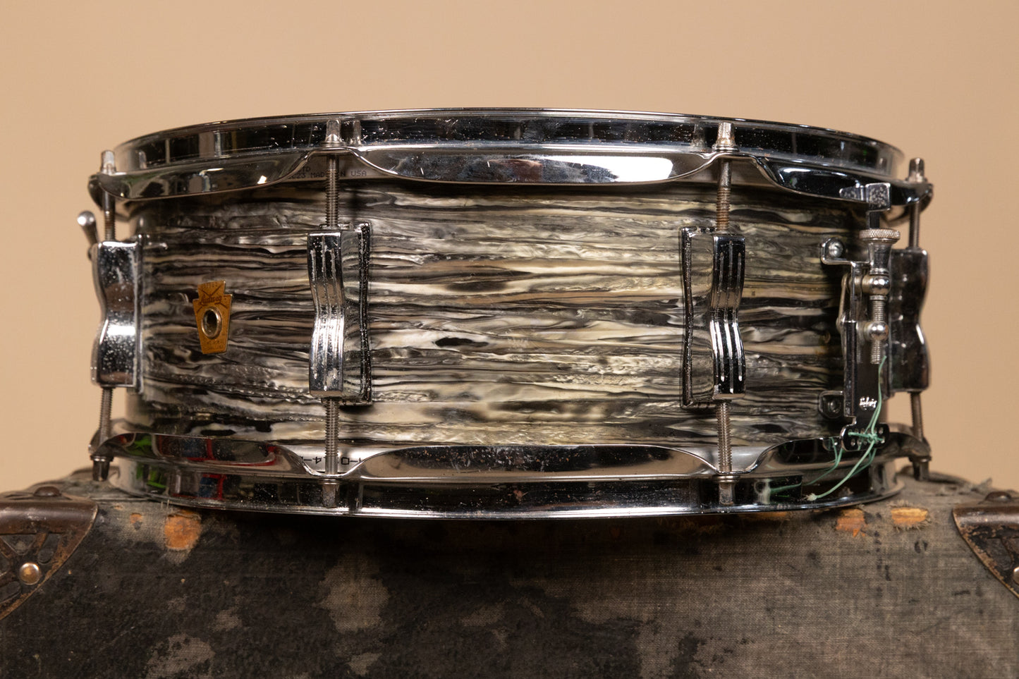 1960s Ludwig 5.5x14 Oyster Black Pearl Jazz Festival