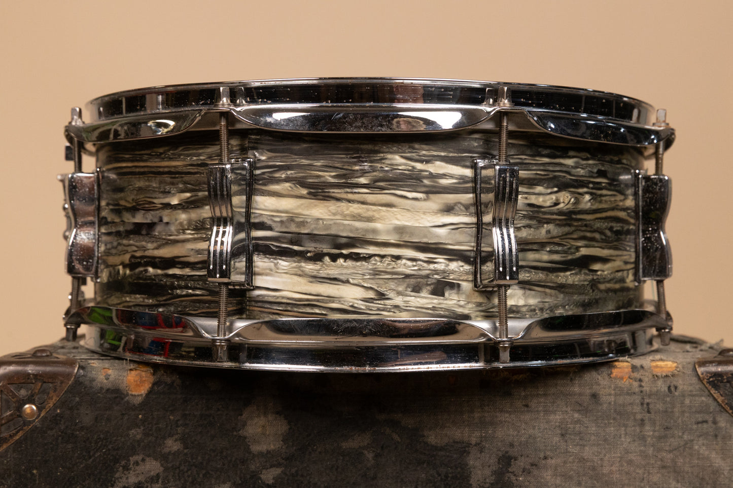 1960s Ludwig 5.5x14 Oyster Black Pearl Jazz Festival