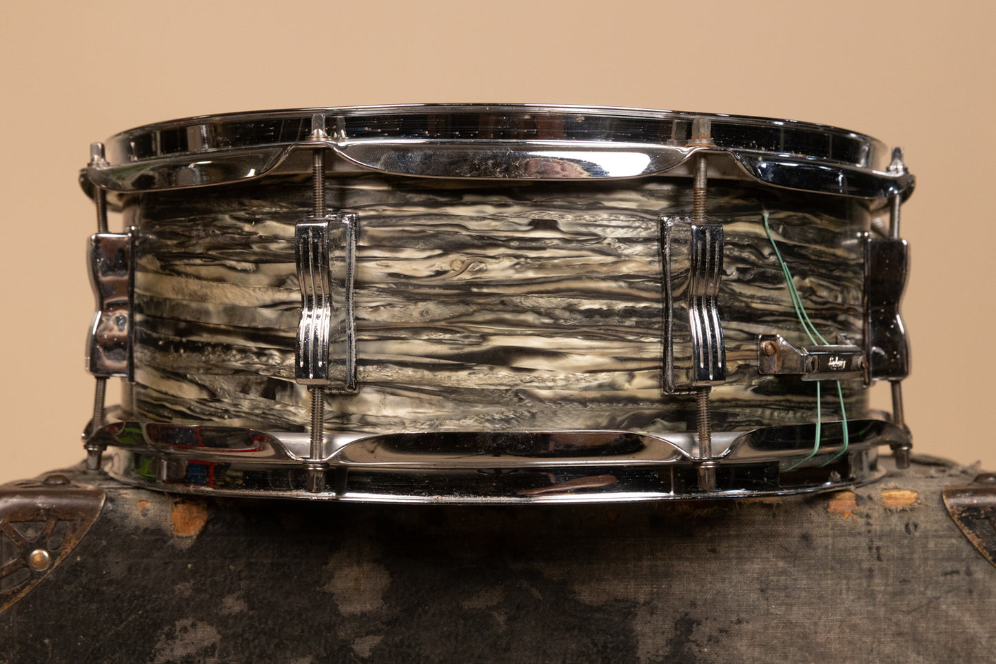 1960s Ludwig 5.5x14 Oyster Black Pearl Jazz Festival