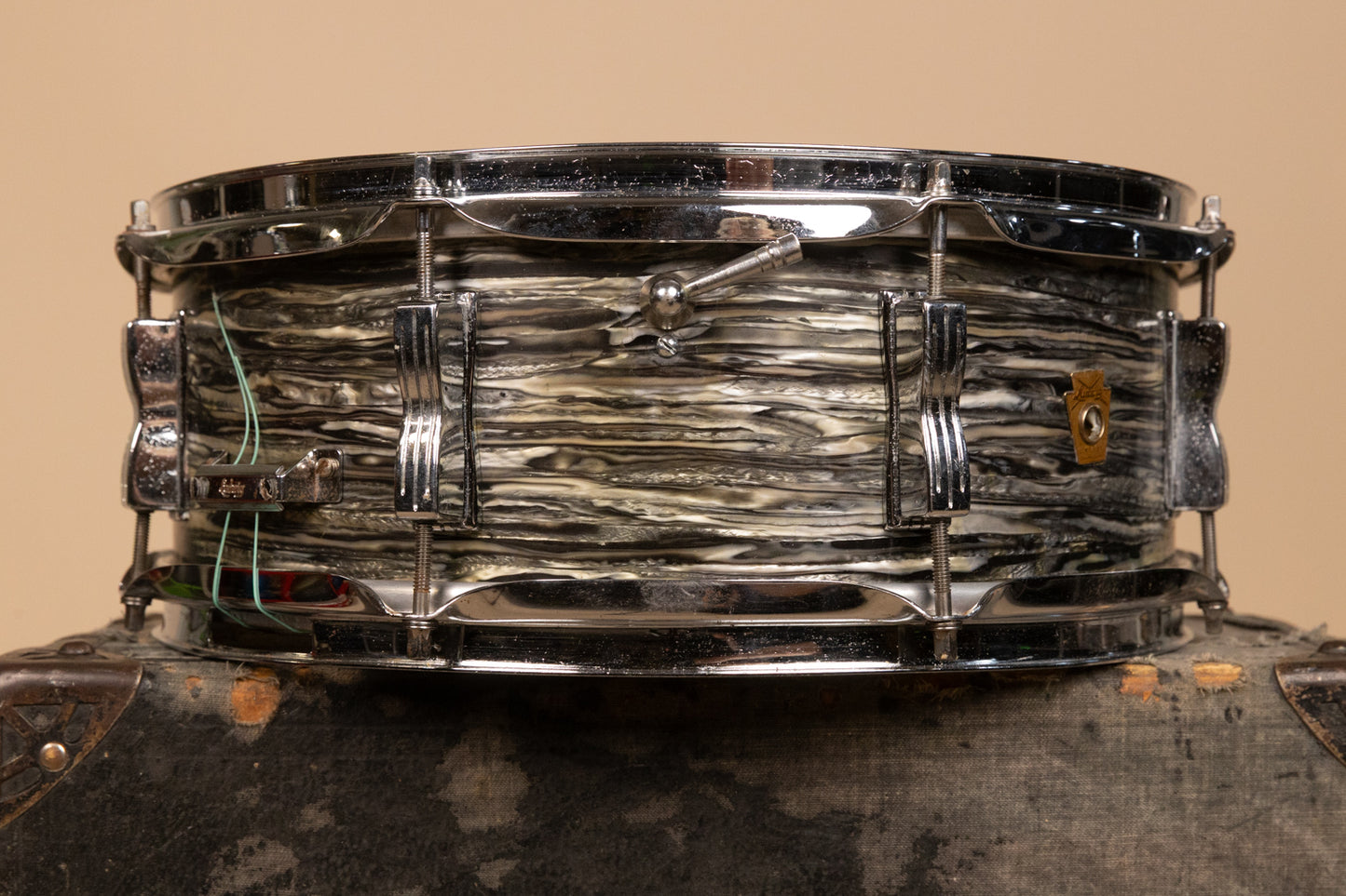1960s Ludwig 5.5x14 Oyster Black Pearl Jazz Festival