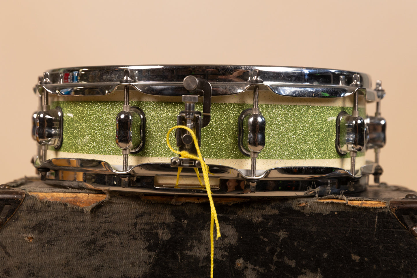 Crush Drums 4x14 Sublime E3 White and Lime Stripe Snare Drum