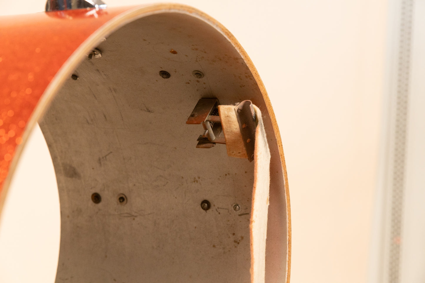 1960s Gretsch 14x20 Tangerine Sparkle Bass Drum Shell