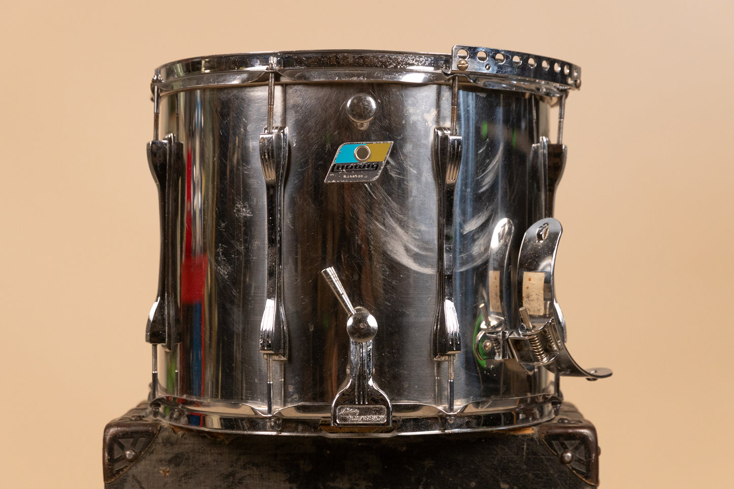 1970s Ludwig 12x15 Challenger II Metal Parade Snare Drum