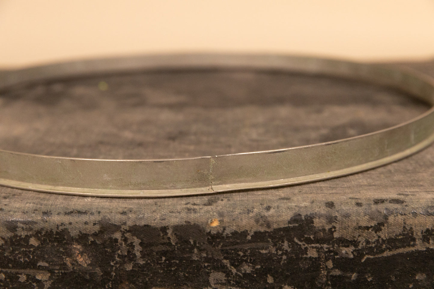 Vintage 15" Single Flange Nickel Hoop