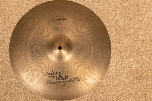 1990s Zildjian A 16" Medium Thin Crash Cymbal 1104g