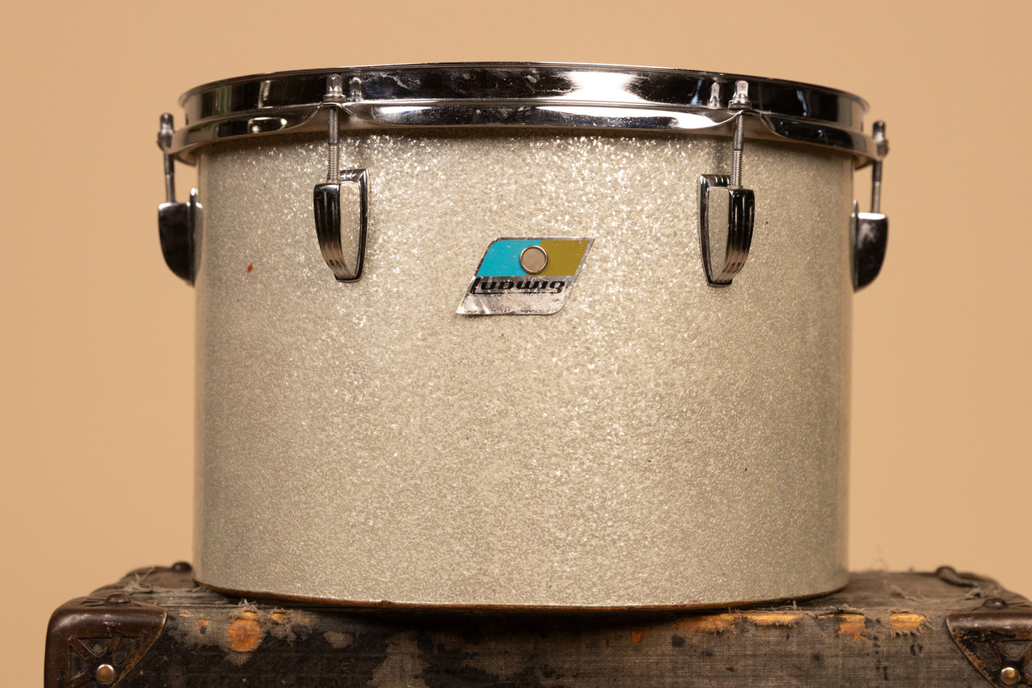 1970s Ludwig 9x13 Silver Sparkle Concert Tom