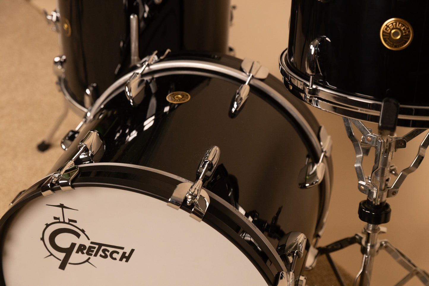 Gretsch USA Custom Black Nitron Bop Drum Set 14x18 8x12 and 14x14