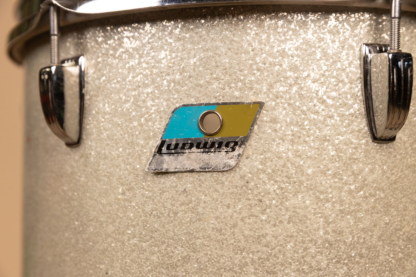 1970s Ludwig 9x13 Silver Sparkle Concert Tom