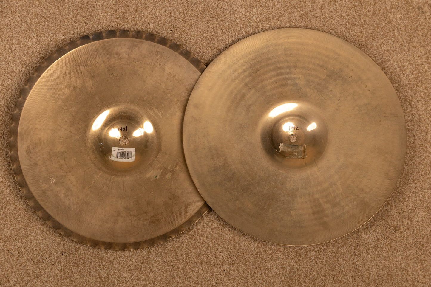 Zildjian 14" A Custom Mastersound Hi Hat Cymbals 1092g 1401g