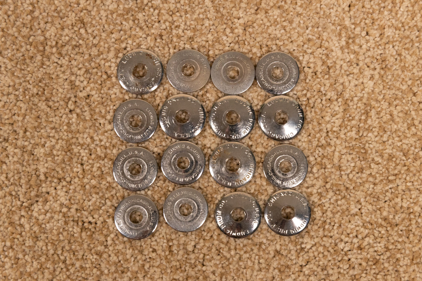 Vintage Ludwig Branded Mounting Washers (16) Lot #E12