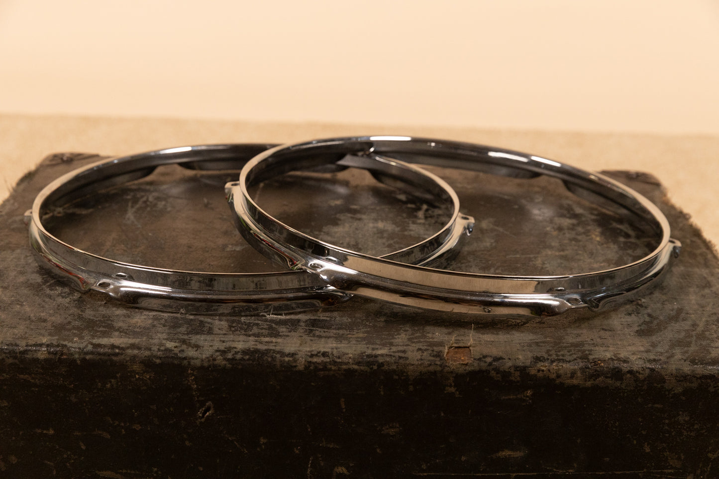 Chrome Over Brass 13" Triple Flange Hoops (Pair)