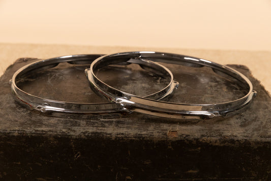 Chrome Over Brass 13" Triple Flange Hoops (Pair)